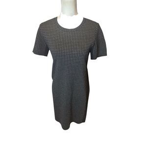 Theory Womens Rijik B Claymont Wool stretch Knit Mini Sheath Dress Black Size M